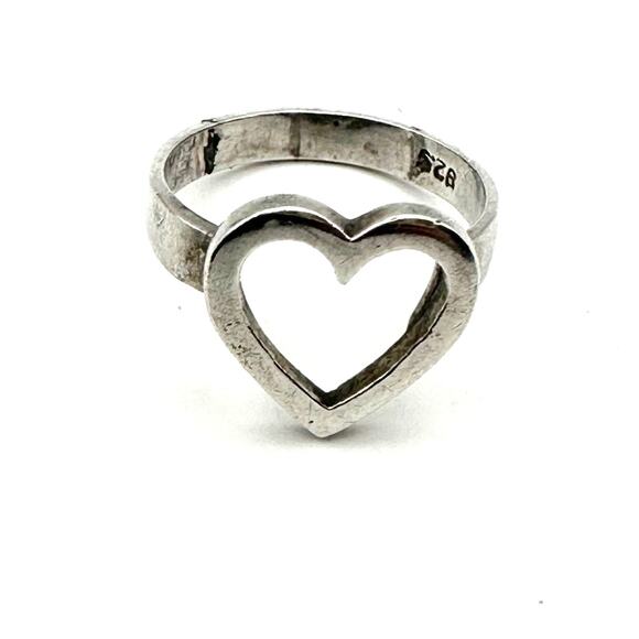 Sterling Silver 925 Open Heart Ring Size 6 * flaw Casual Jewelry Boho Bohemian - Picture 3 of 7